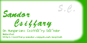 sandor csiffary business card
